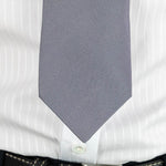 Plain Grey Printed Silk Tie