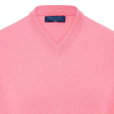 Plain Hilma Pink 2-Ply Cashmere V-Neck Sweater