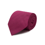 Plain Hot Pink Herringbone Woven Silk Tie