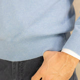 Plain Light Blue Cashmere Sweater