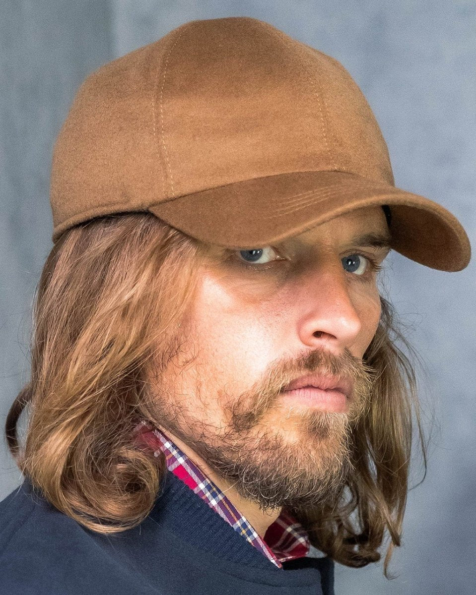 Plain Light Brown Loro Piana Storm System Cashmere Baseball Cap