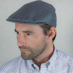 Plain Light Grey Loden Wool Made In England Flat Cap