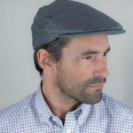 Plain Light Grey Loden Wool Made In England Flat Cap