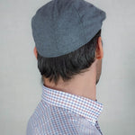 Plain Light Grey Loden Wool Made In England Flat Cap