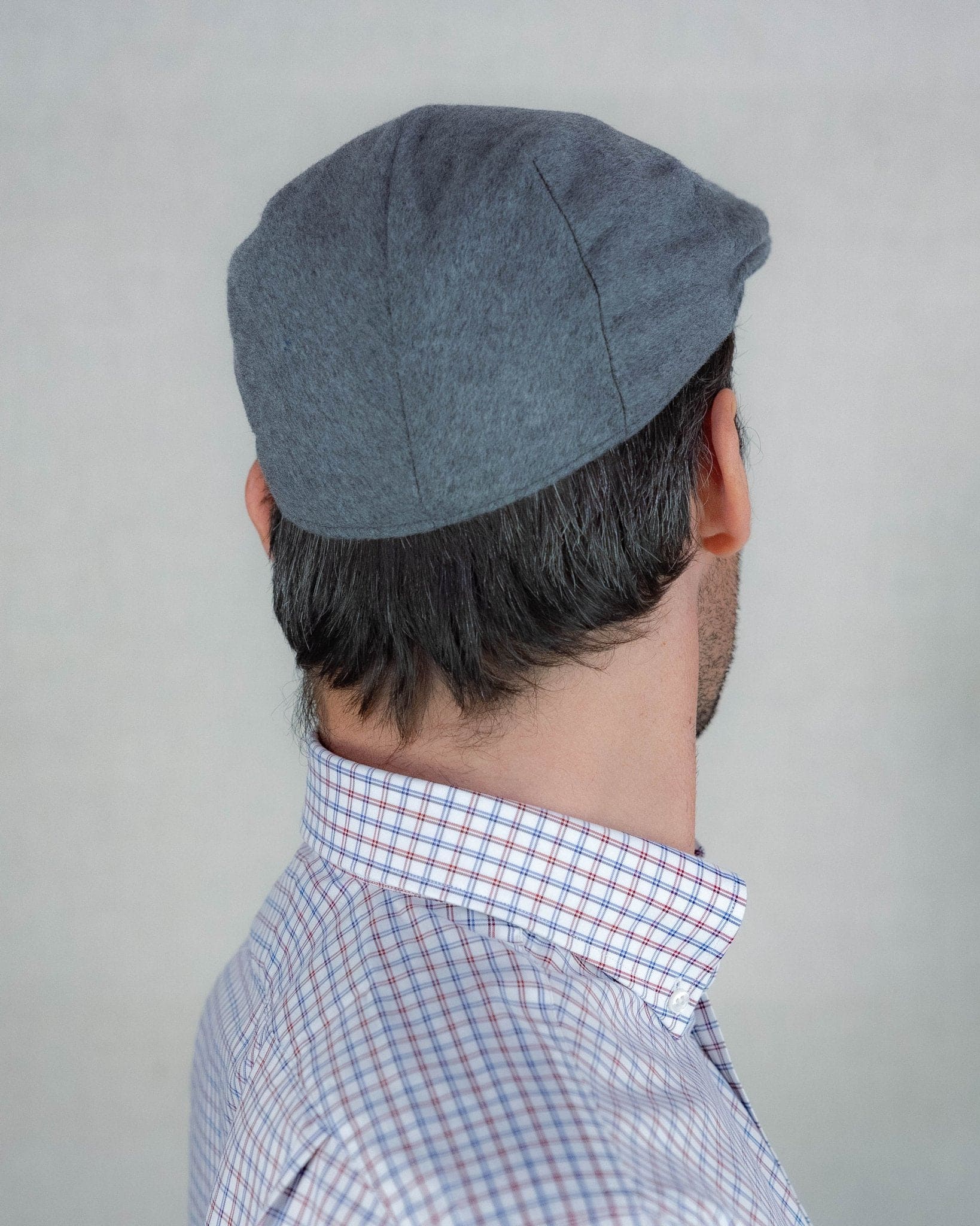 Plain Light Grey Loden Wool Made In England Flat Cap