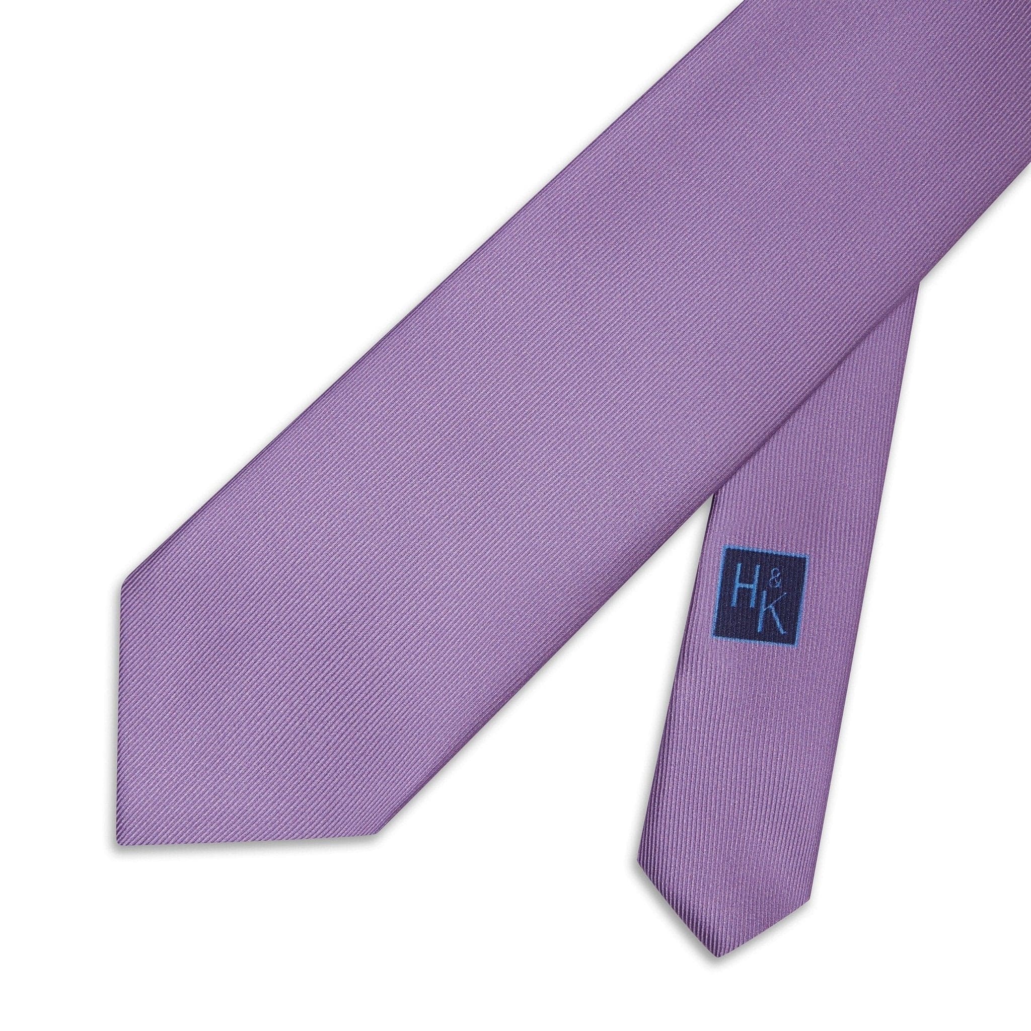 Plain Lilac Printed Silk Tie