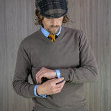 Plain Mid Brown Cashmere V-Neck Sweater