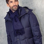 Plain Navy 100% Cashmere Scarf