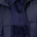 Plain Navy 100% Cashmere Scarf