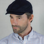 Plain Navy Loden Wool Made In England Gatsby Cap