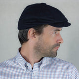 Plain Navy Loden Wool Made In England Gatsby Cap