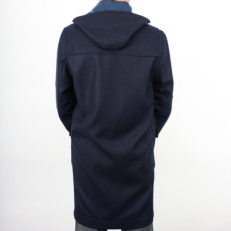 Plain Navy Loro Piana 100% Wool Duffle Coat