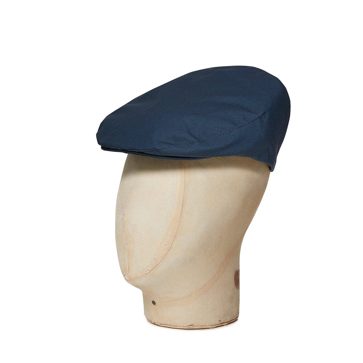 Plain Navy Waxed Cotton Flat Cap