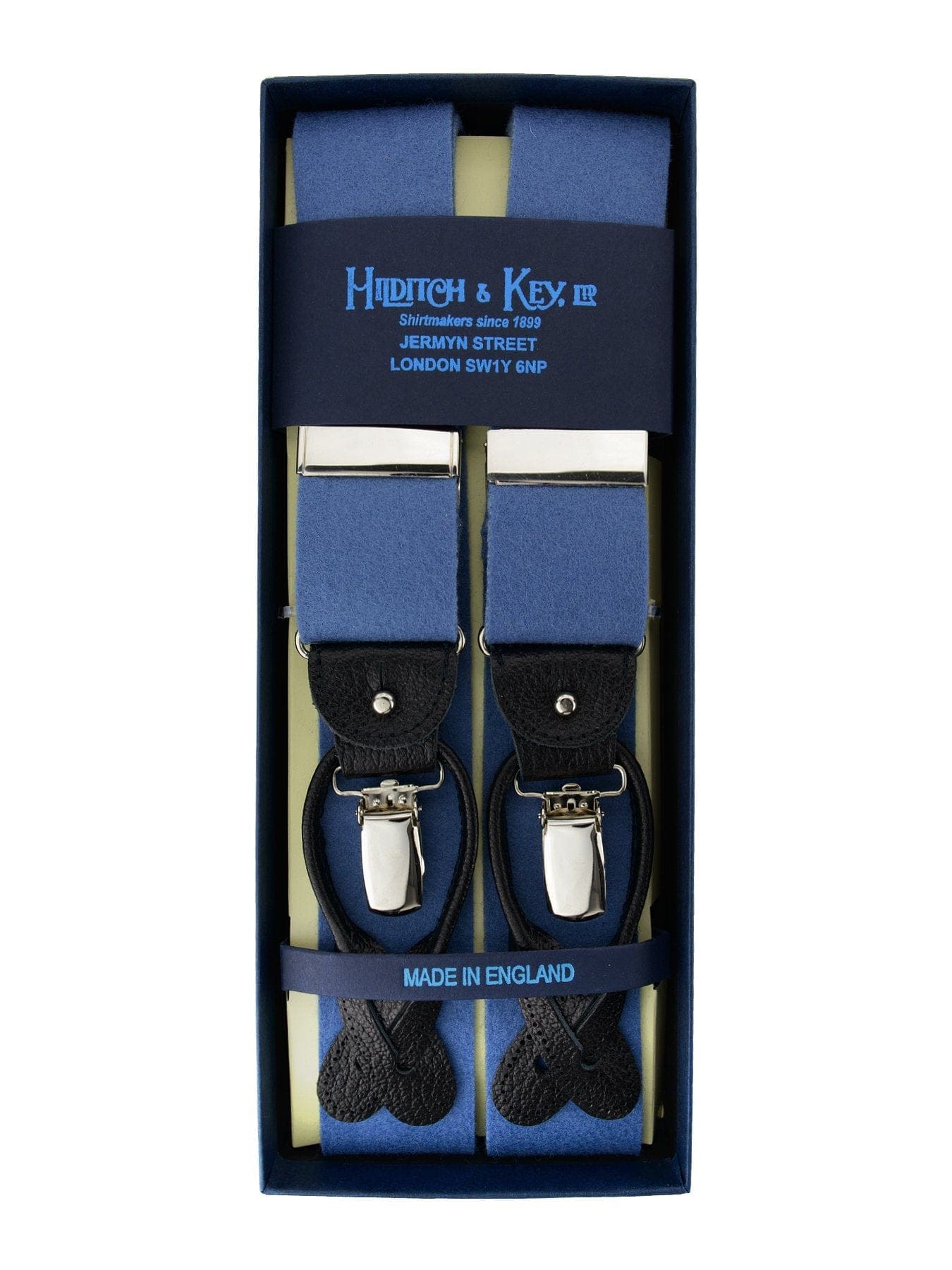 Plain Petrol Blue Pure Wool Boxcloth Braces