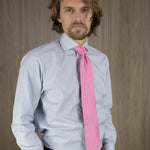 Plain Pink Printed Silk Tie