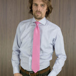 Plain Pink Printed Silk Tie