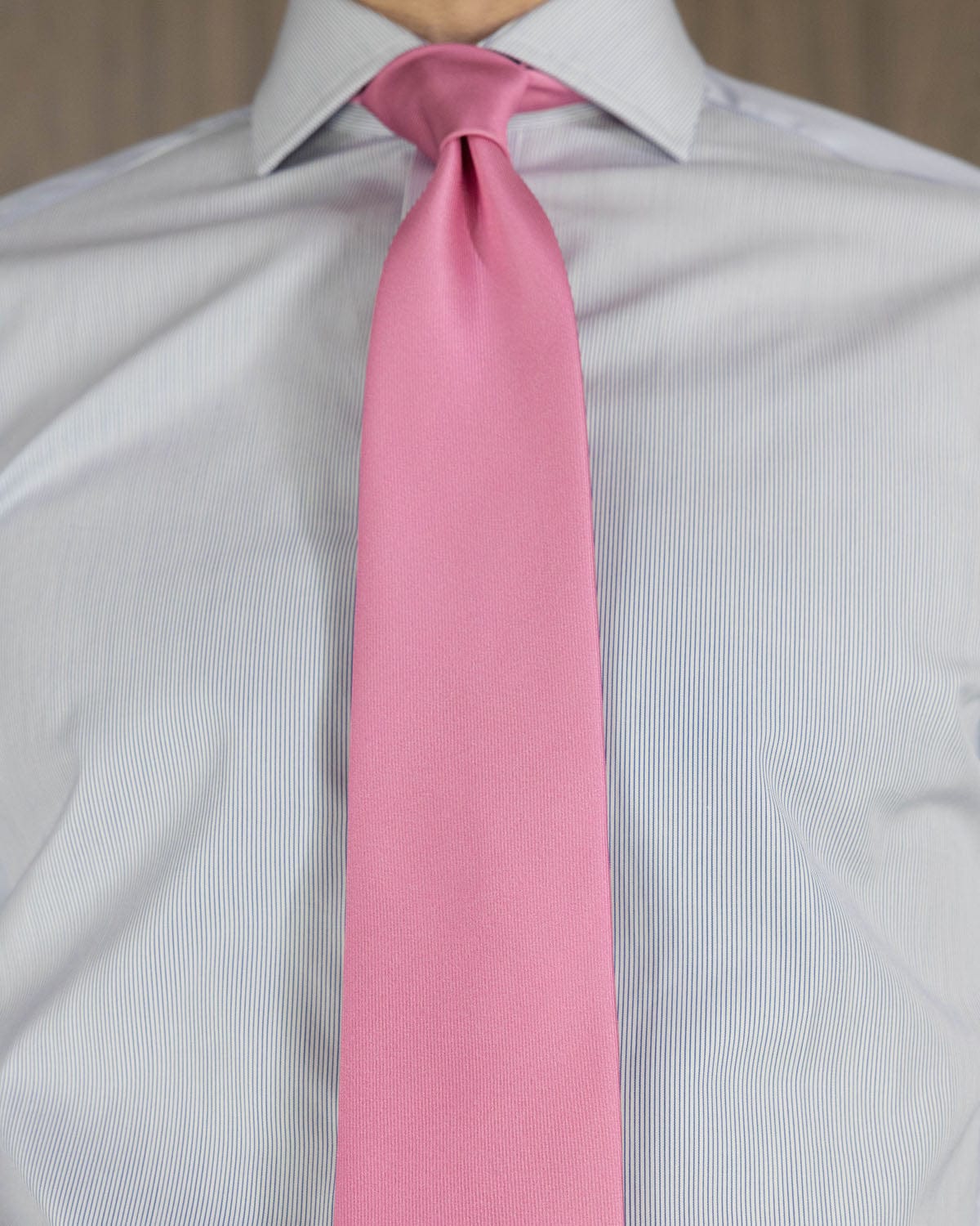 Plain Pink Printed Silk Tie