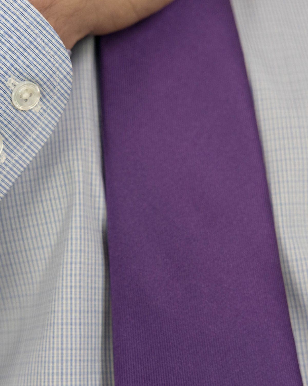 Plain Purple Printed Silk Tie