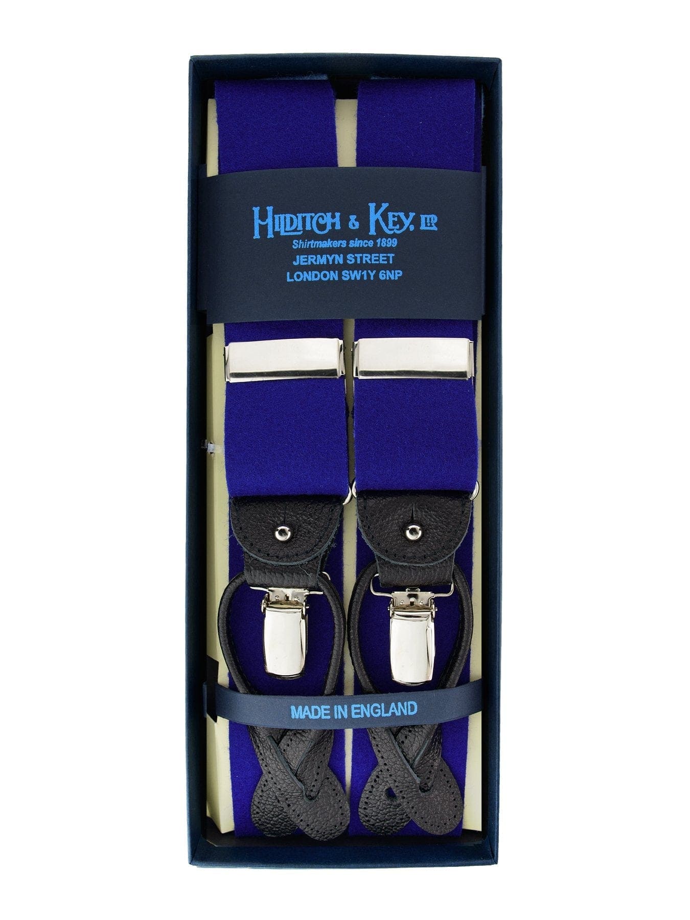 Plain Purple Pure Wool Boxcloth Braces