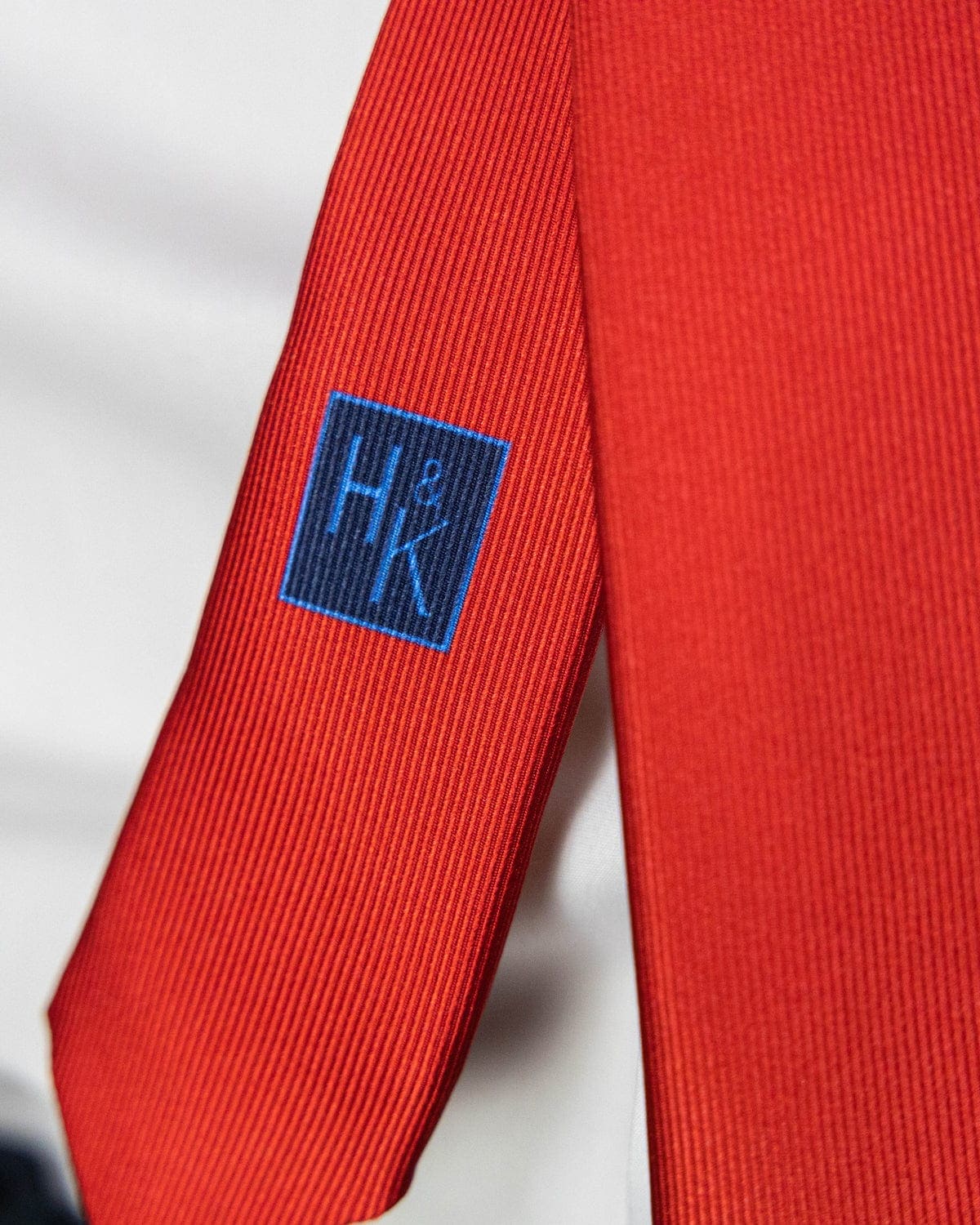 Plain Red Printed Silk Tie