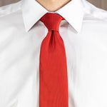 Plain Red Printed Silk Tie