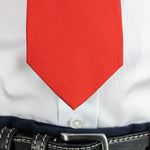 Plain Red Printed Silk Tie