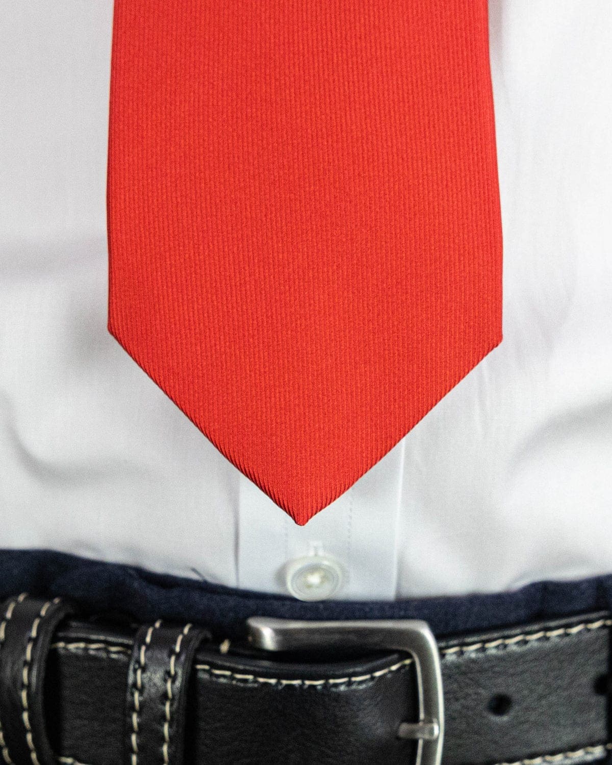 Plain Red Printed Silk Tie