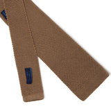 Plain Taupe Knitted Silk Tie