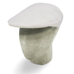 Plain White Linen Flat Cap