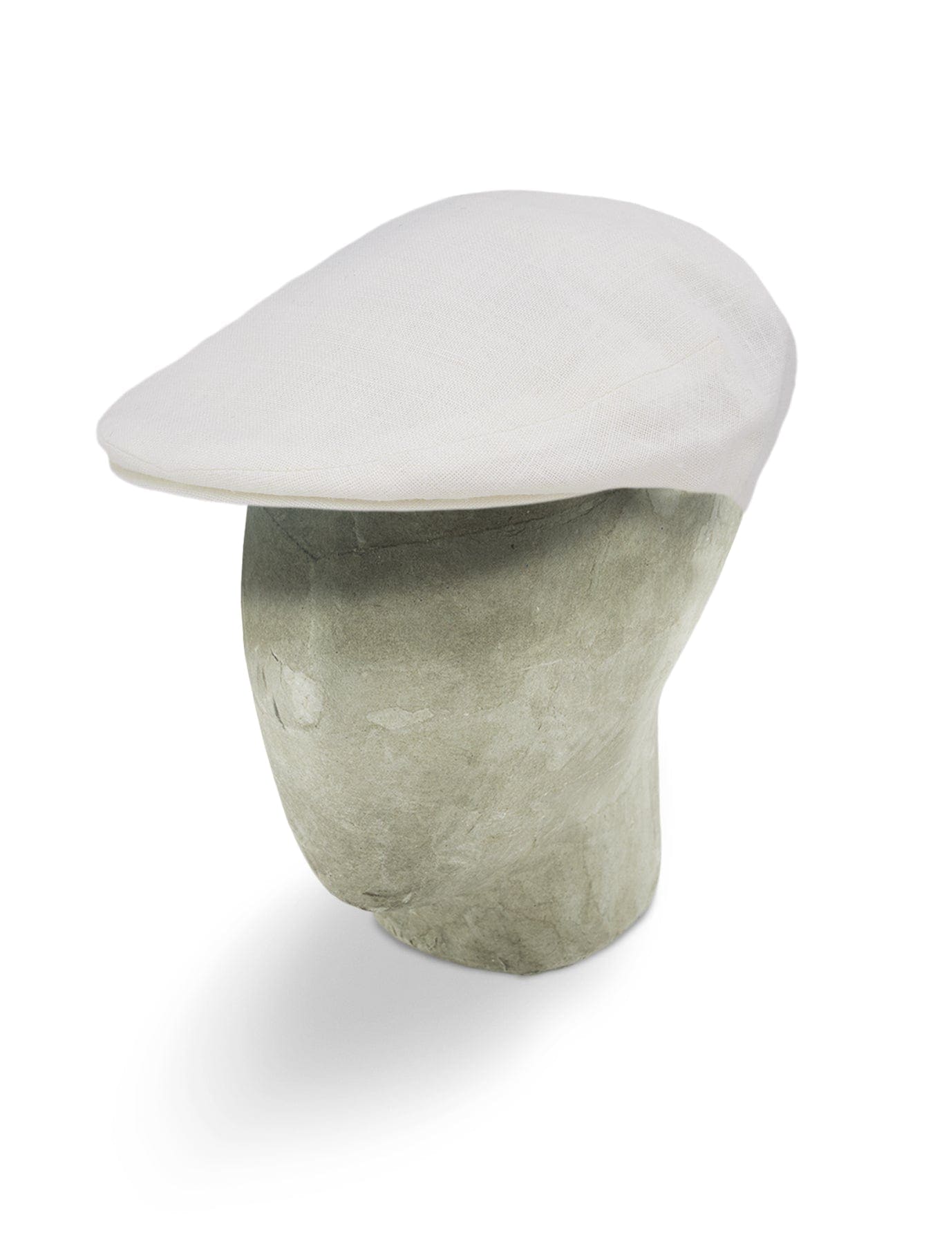 Plain White Linen Flat Cap