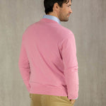 Plain Zinnia Pink 2-Ply Cashmere V-Neck Sweater