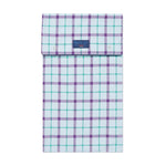 Purple & Blue Check Brushed Cotton Gown With Navy Piping
