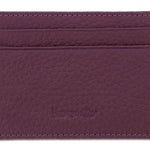 Purple Calf Leather Double Sided Card Holder