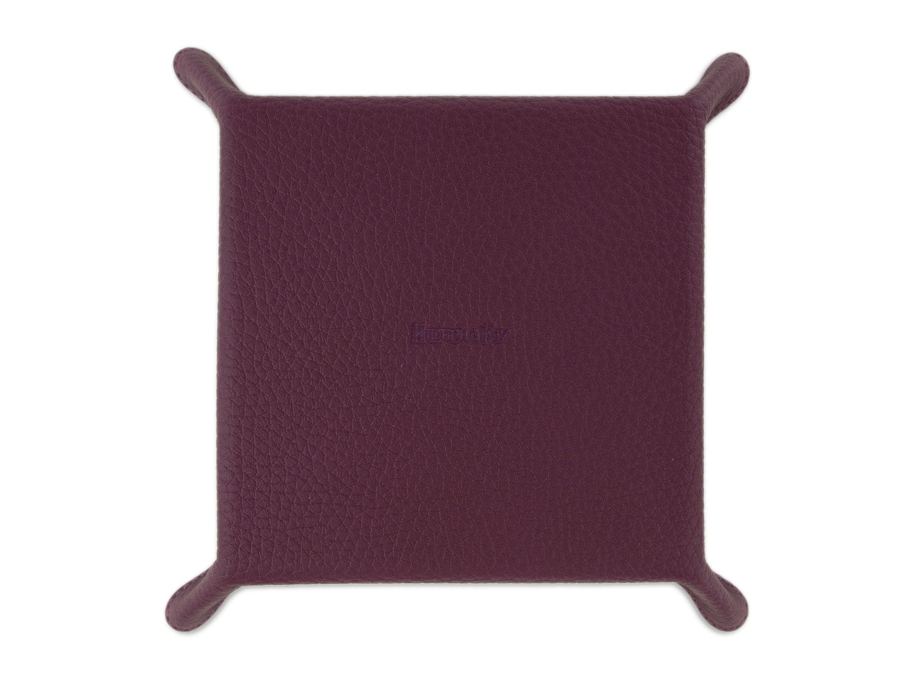 Purple Calf Leather with Dark Green Suede Travel Tray