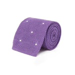 Purple Cotton Tie With White Spots