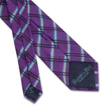 Purple Large Overchecked Woven Silk Tie