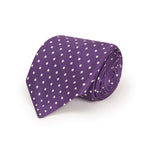 Purple Printed Silk Tie with White Medium Spots