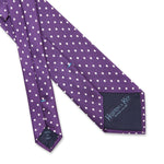Purple Printed Silk Tie with White Medium Spots
