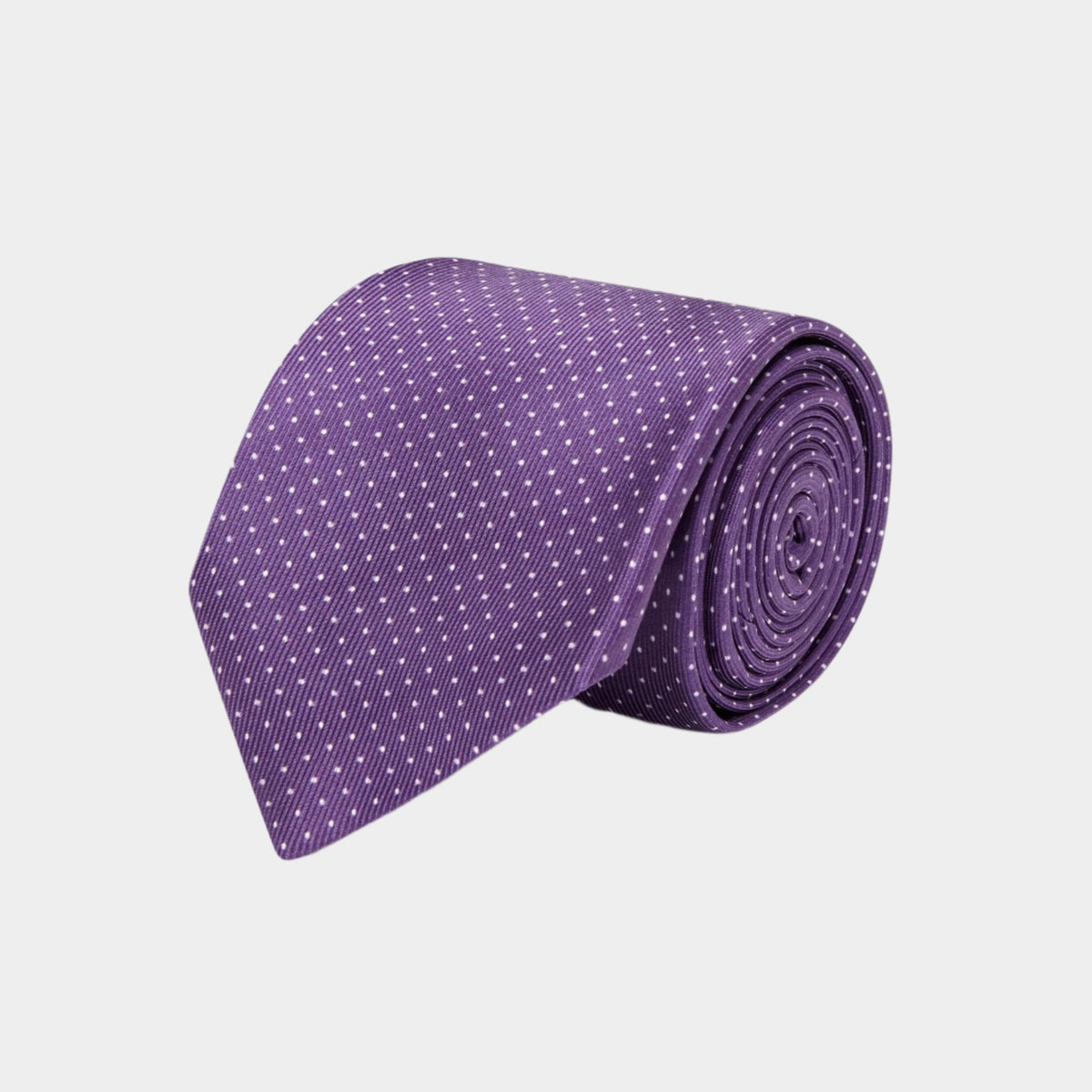 Purple & Pin Spot Printed Silk Tie