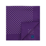 Purple Silk Handkerchief with White Medium Spots