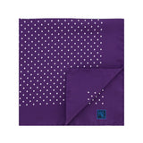 Purple Silk Handkerchief with White Medium Spots