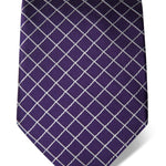 Purple Silk Tie with White Squares