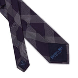 Purple with White Check Woven Silk Tie