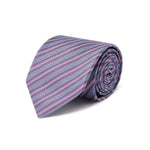 Purple Woven Silk Tie With Blue & White Chain Links