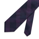 Purple Woven Silk Tie with Large Purple Check