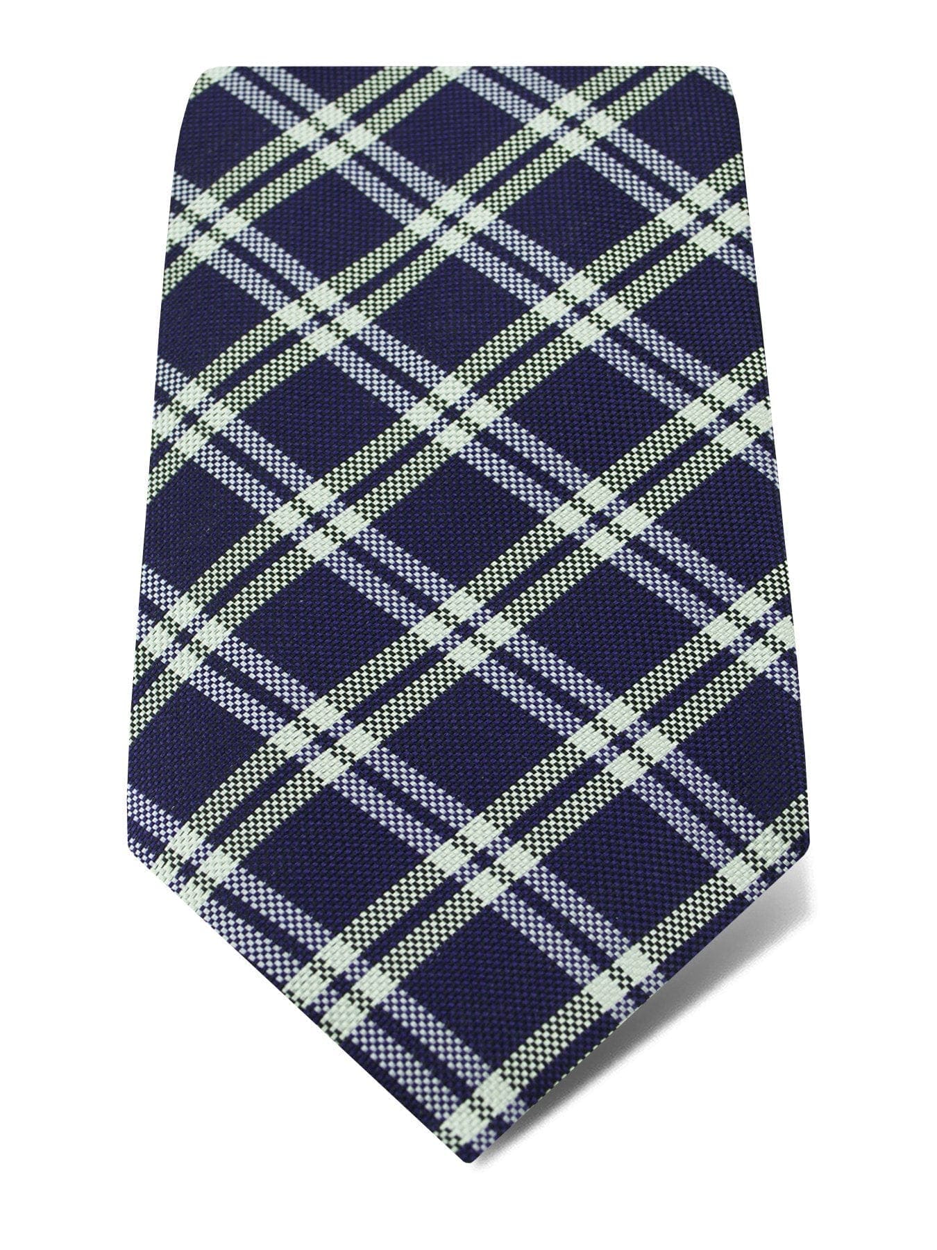 Purple Woven Silk Tie with White Large Check