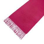 Raspberry 100% Cashmere Scarf With Embroidary