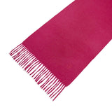 Raspberry 100% Cashmere Scarf With Embroidary