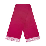 Raspberry 100% Cashmere Scarf With Embroidary