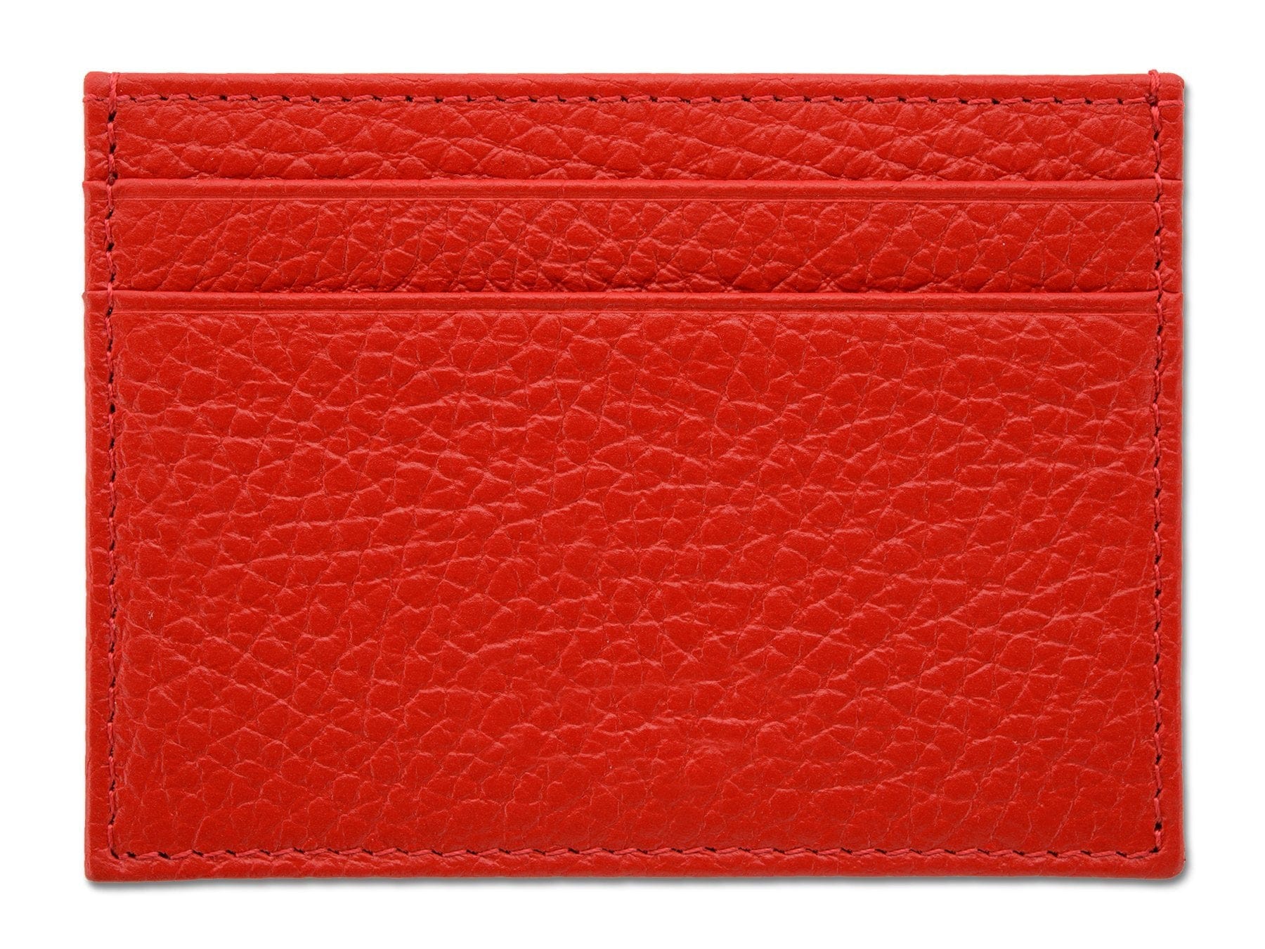 Red Calf Leather Double Sided Card Holder